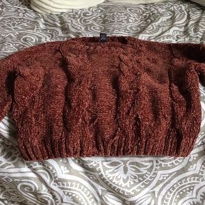 Red chenille sweater